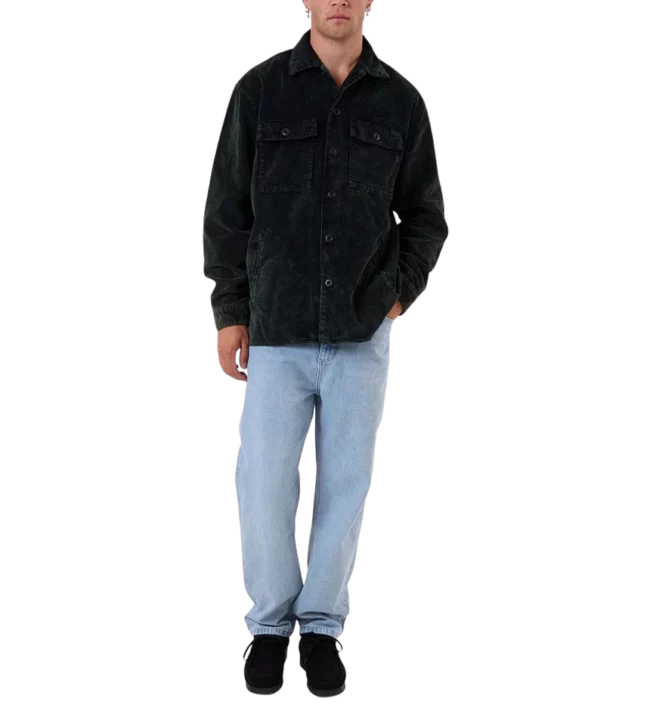 Thrills Reality Long Overshirt - Black/Turkish Coffee