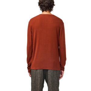 NN07 Clive Waffle Knit Long Sleeve 3323 - Red Brown