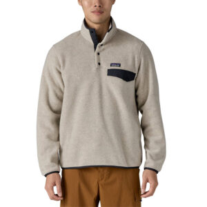 Patagonia M's LW Synch Snap-T P/O - Oatmeal Heather w/Smolder Blue