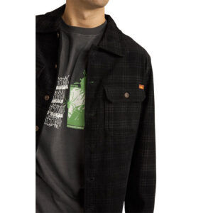 Rhythm Cord Check Overshirt - Black
