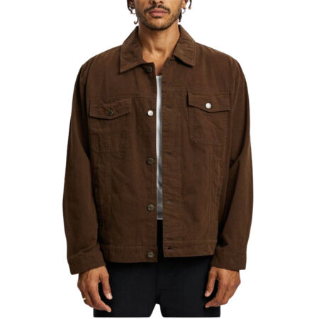 Rhythm Brushed Twill Trucker Jacket - Brown