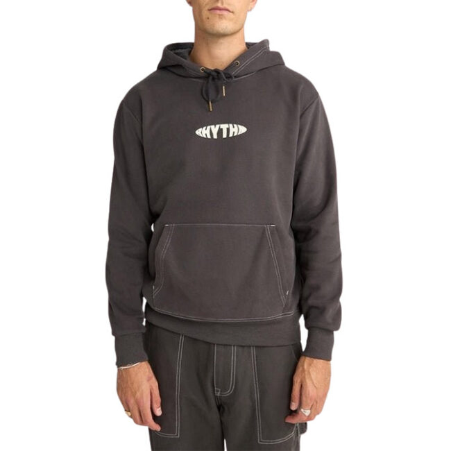 Rhythm Contrast Stitch Hood - Charcoal