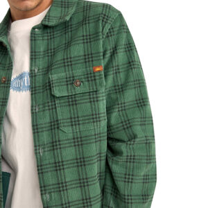 Rhythm Cord Check Overshirt - Green