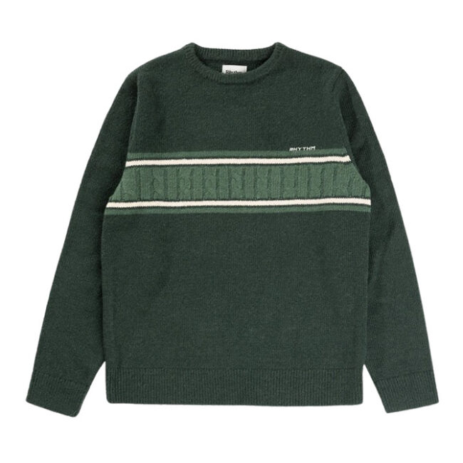 Rhythm Mohair Stripe Knit - Dark Green