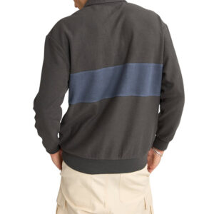 Rhythm Terry Vintage LS Rugby Shirt - Charcoal