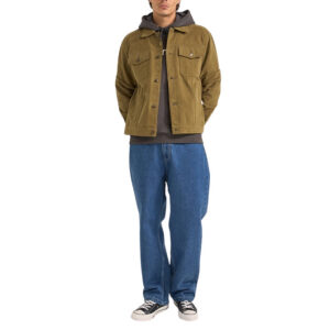 Rhythm Brushed Twill Trucker Jacket - Olive