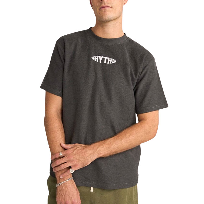 Rhythm Terry Contrast Stitch SS Tee - Black