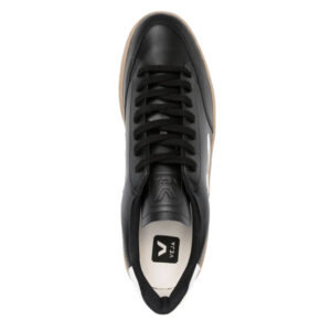 Veja V-12 Leather - Black/White/Dune