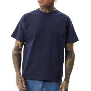 Afends Genesis Heavy Weight Boxy Fit Tee - Washed Deep Sea