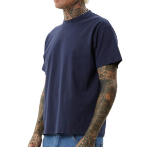 Afends Genesis Heavy Weight Boxy Fit Tee - Washed Deep Sea