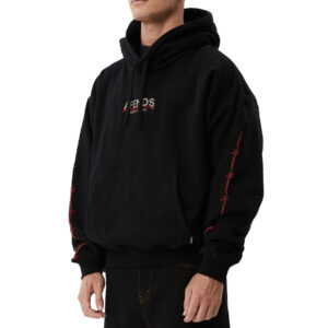 Afends Wired Recycled Boxy Pull On Hood - Black
