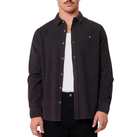 Rollas Men At Work Cord Shirt - Black