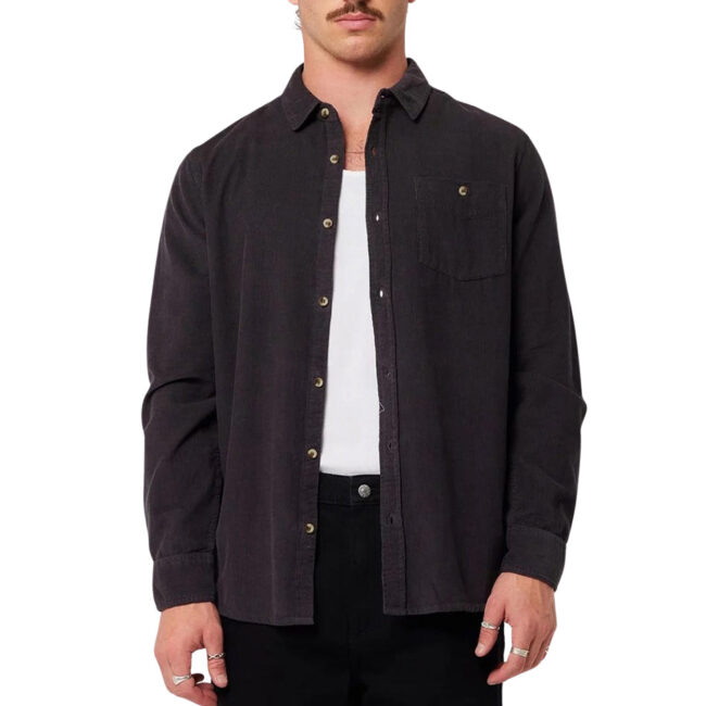 Rollas Men At Work Cord Shirt - Black