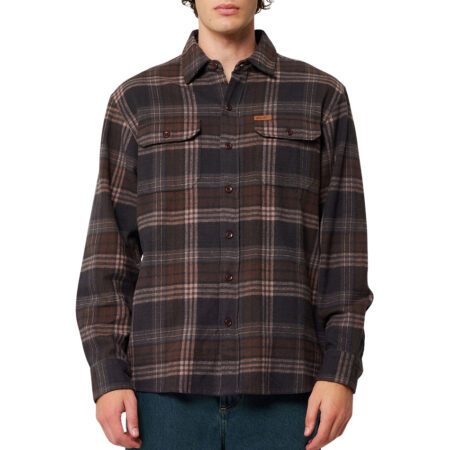 Rollas Trailer Check Shirt - Brown Check