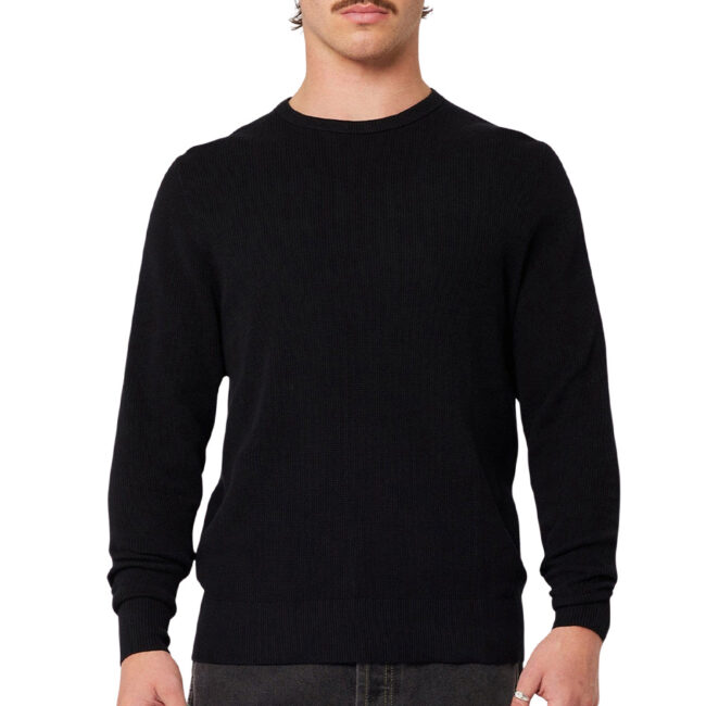 Rollas Waffle Knit LS Tee - Black