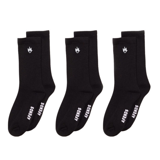 Afends Flame Socks - Three Pack - Black