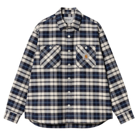 Carhartt L/S Tarbell Shirt - Dark Navy/White
