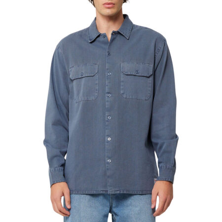 Rollas Ezy Trade LS Shirt - Washed Blue