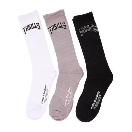 Thrills Legacy 3 Pack Sock - Black/Dapple Grey/White