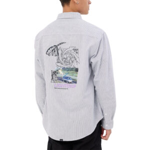Thrills Occasions Lighten Up Long Sleeve Shirt - Insignia Blue Stripe