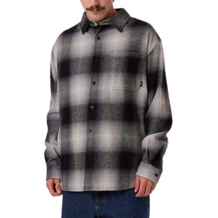 Thrills Barrio Long Sleeve Flannel Shirt - Black