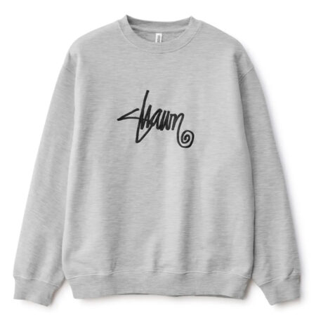 S/Double Shawn Script Crew - Grey Heather