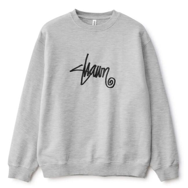 S/Double Shawn Script Crew - Grey Heather
