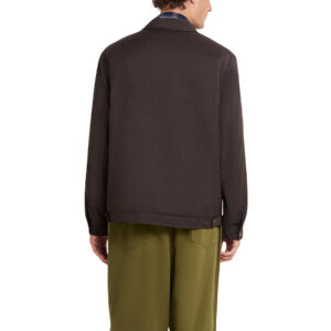 S/Double Gaberdine Zip Jacket - Brown