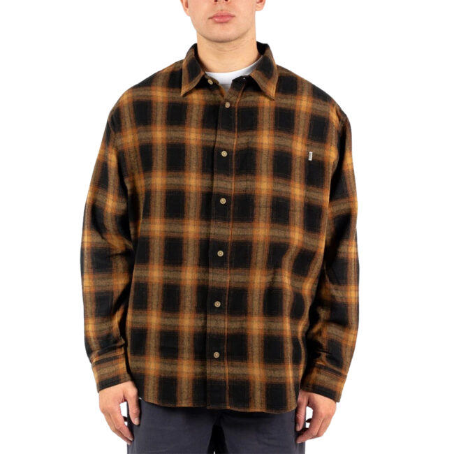 S/Double Plaid Classic L/S Shirt - Mustard