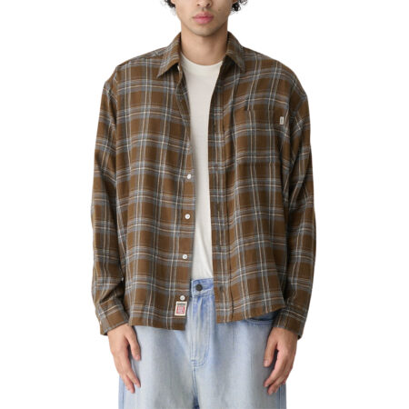 S/Double Duty Plaid L/S Shirt - Brown