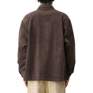 S/Double Zip Thru L/S Cord Shirt - Brown