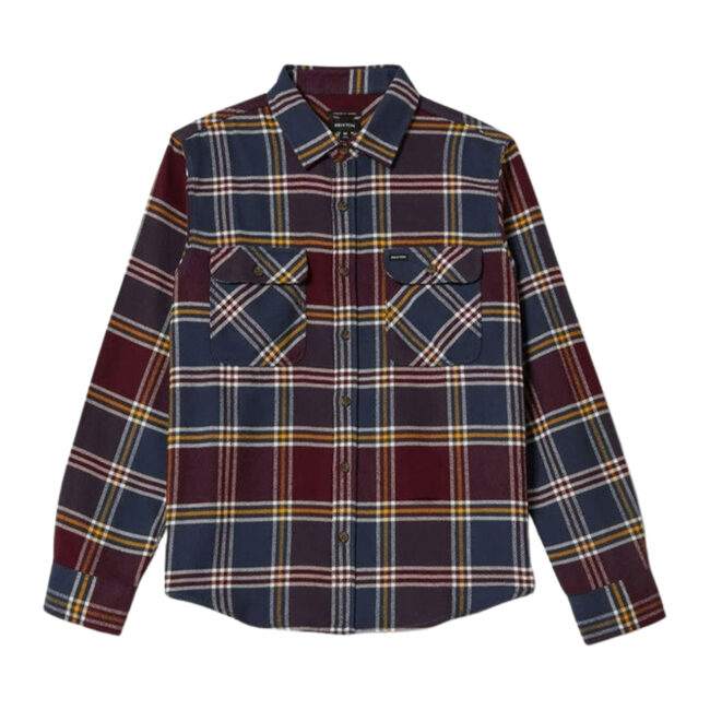 Brixton Bowery Flannel - Mood Indigo/Port/Saffron