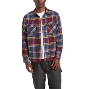 Brixton Bowery Flannel - Mood Indigo/Port/Saffron