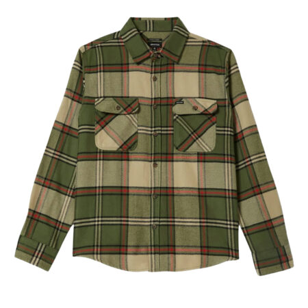 Brixton Bowery Flannel - Wild Green/Elm/Adrenaline Rush