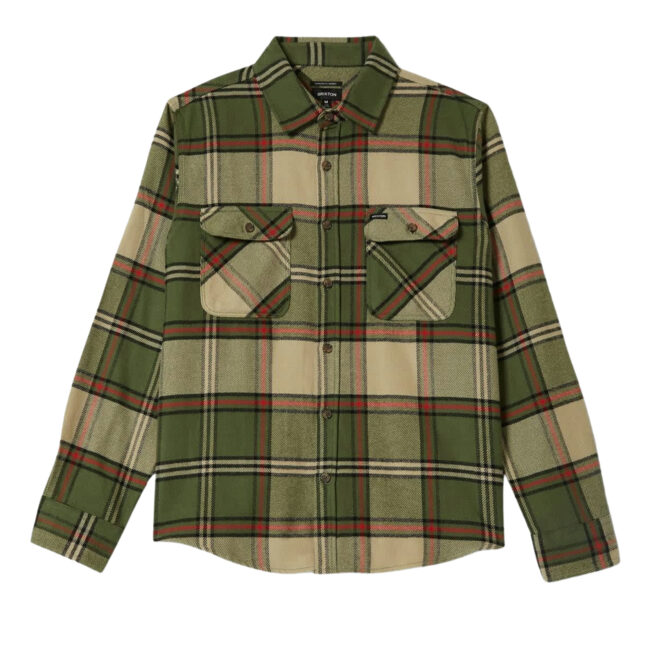 Brixton Bowery Flannel - Wild Green/Elm/Adrenaline Rush
