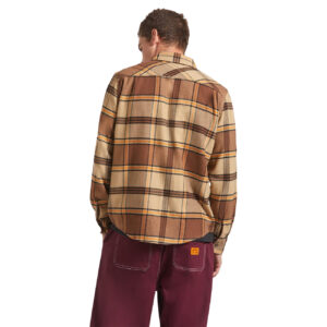 Brixton Bowery Flannel - Sand/Pinecone/Solar Orange