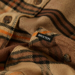 Brixton Bowery Flannel - Sand/Pinecone/Solar Orange