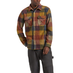 Brixton Bowery L/S Arctic Stretch Fleece - Rust/Copper Plaid