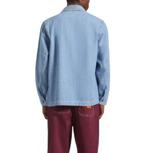 Brixton Herringbone Lightweight Chore Coat - Light Wash Denim