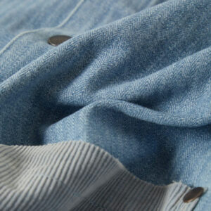 Brixton Herringbone Lightweight Chore Coat - Light Wash Denim