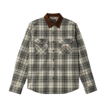 Brixton Builders Bowery Perf Flannel - Off White/Black