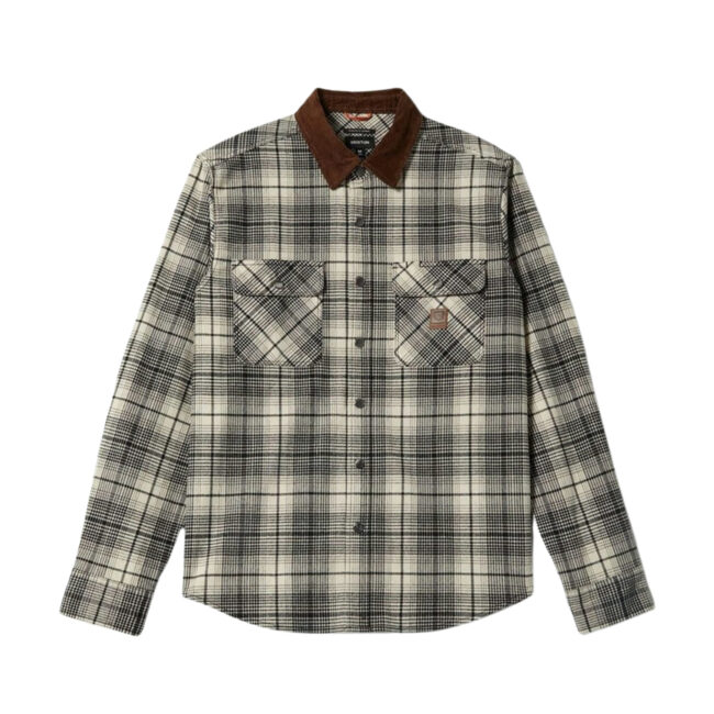 Brixton Builders Bowery Perf Flannel - Off White/Black