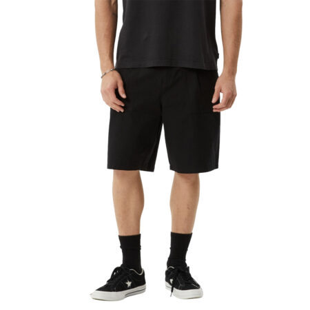 Afends Glider - Pleated Short 22" - Black