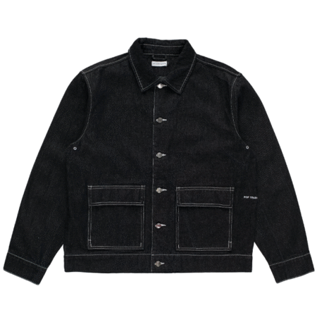 Pop Trading Co. - Full Button Denim Jacket - Black