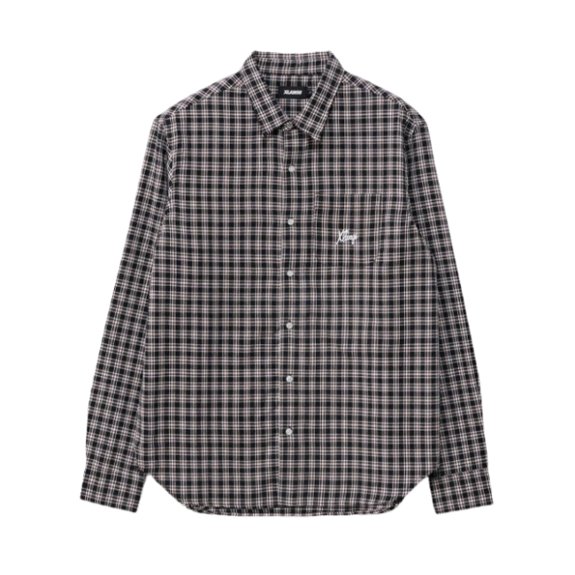 X-Large - Script Check Shirt - Black