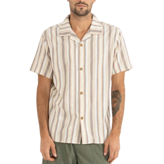 Rhythm Vacation Stripe SS Shirt - Tobacco