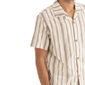 Rhythm Vacation Stripe SS Shirt - Tobacco