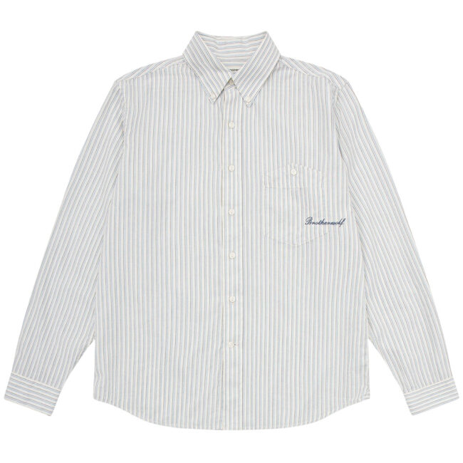 Brotherwolf Script L/S Shirt - White Stripe