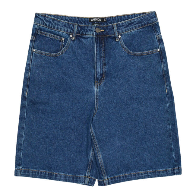 Afends Lil C Denim Baggy Short 22" - Authentic Blue