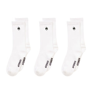 Afends Flame Socks Three Pack - White